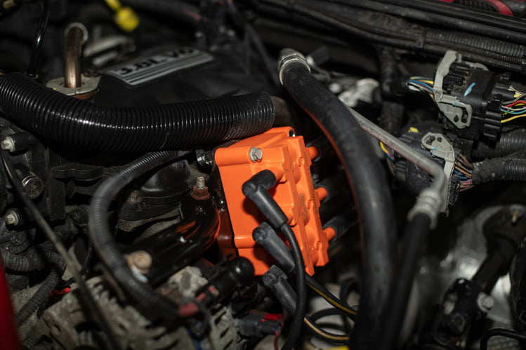 High-performance coil pack installed in an engine, showcasing seamless compatibility